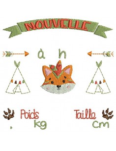 instant download machine embroidery design customizable birth journal boy  cowboy