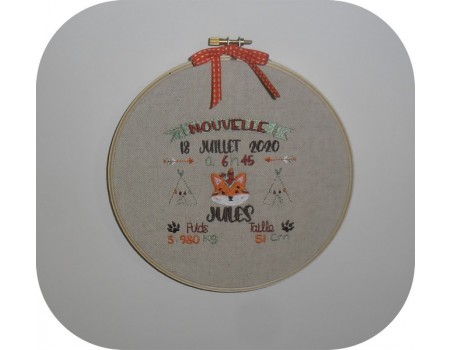 instant download machine embroidery design customizable birth journal boy  cowboy