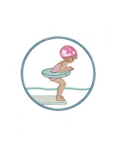 Motif de broderie écusson piscine
