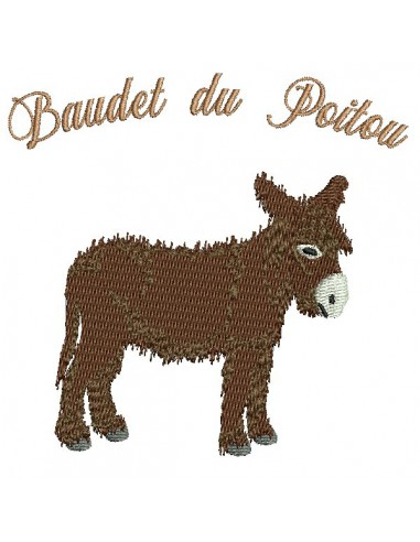 Motif de broderie machine âne du Poitou