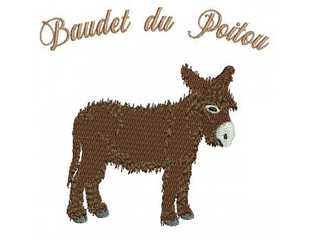 Motif de broderie machine âne du Poitou