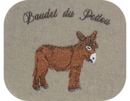 Motif de broderie machine âne du Poitou