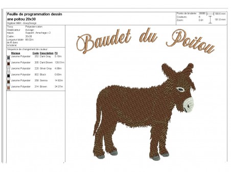 Instant download machine embroidery donkey Catalan