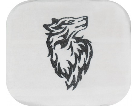 Motif de broderie machine  loup tribal tatoo