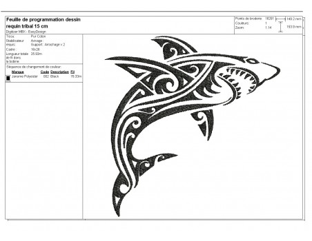 Instant download machine embroidery design wolf tribal tatoo