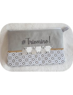 Motif de broderie machine ITH  trousse Triomino