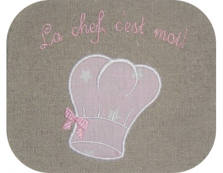 Motif de broderie machine appliqué toque de cuisinier