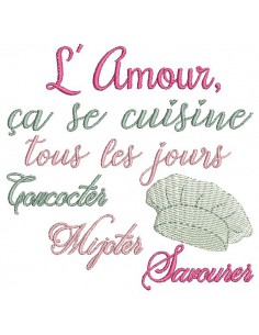 Instant download machine embroidery design applique chef's hat