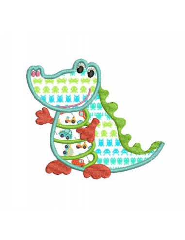 Motif de broderie machine dinosaure