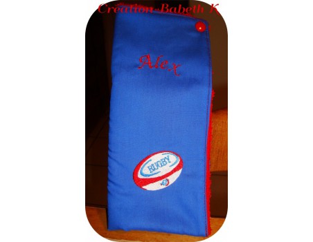 Motif de broderie machine ballon  rugby