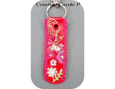 Instant download machine embroidery ith  keychain with pompoms