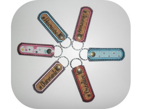 Instant download machine embroidery ith  keychain customizable