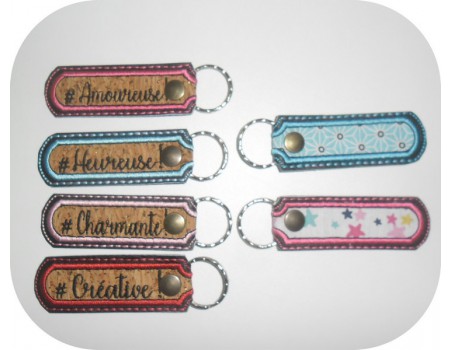 Instant download machine embroidery ith  keychain customizable