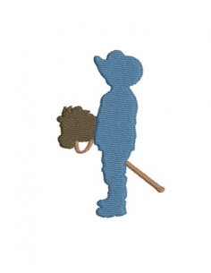 Motif de broderie machine garçon au cheval