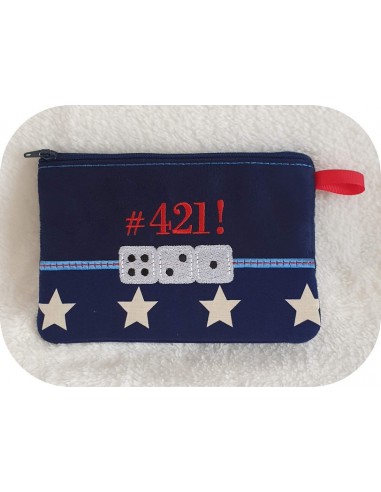 Instant download machine embroidery   ith zip purse Domino