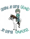Instant download machine embroidery design  little girl horseman