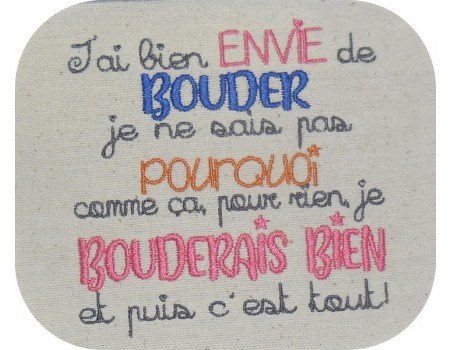 Motif de broderie machine bouder