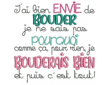 Motif de broderie machine bouder