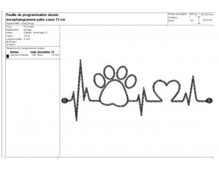 Instant download machine embroidery  heart dog paw