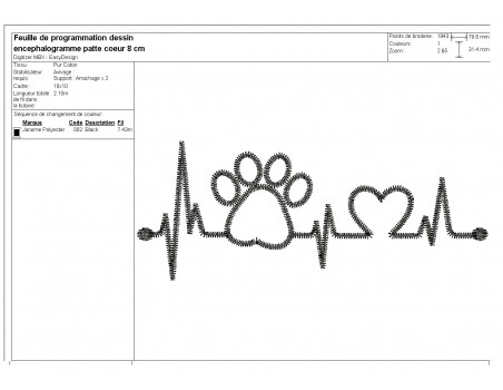 Instant download machine embroidery  heart dog paw