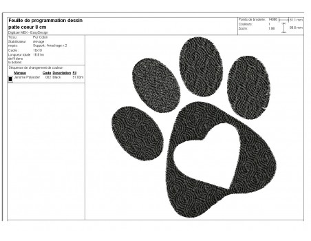 Instant download machine embroidery applique dog paw