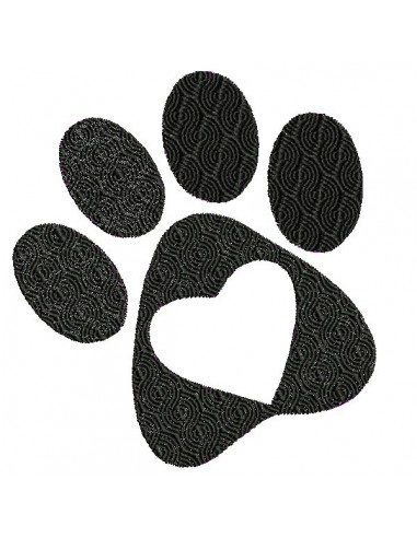 Instant download machine embroidery applique dog paw