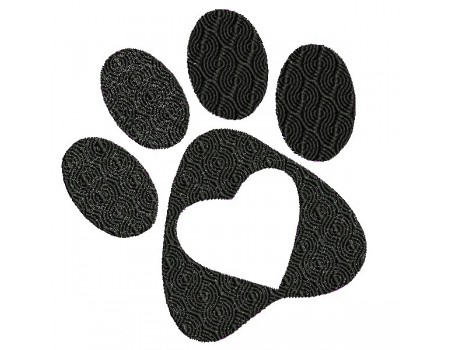 Instant download machine embroidery applique dog paw