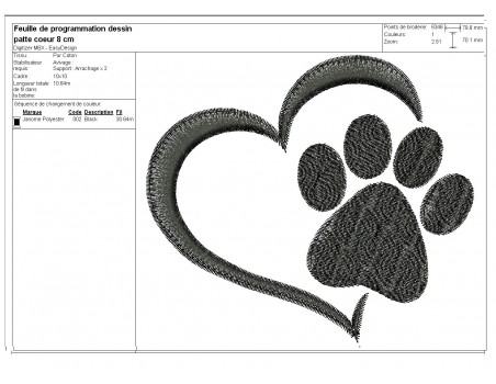 Instant download machine embroidery  love  dog paw