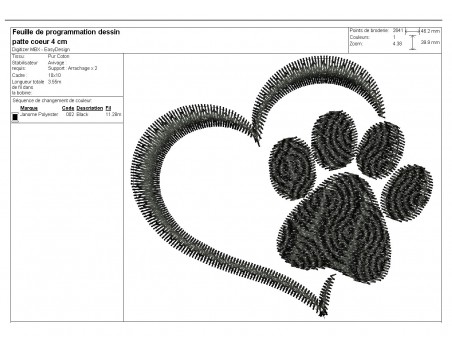 Instant download machine embroidery  love  dog paw