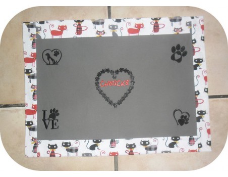 Instant download machine embroidery  love  dog paw