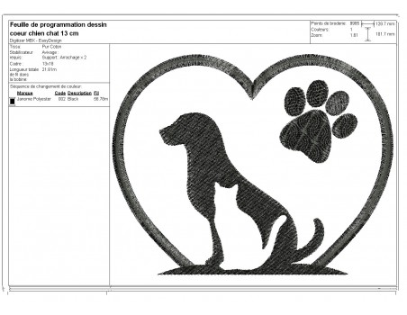 Instant download machine embroidery  heart dog  and cat paws