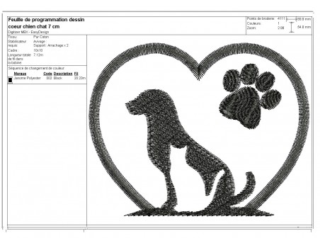 Instant download machine embroidery  heart dog  and cat paws