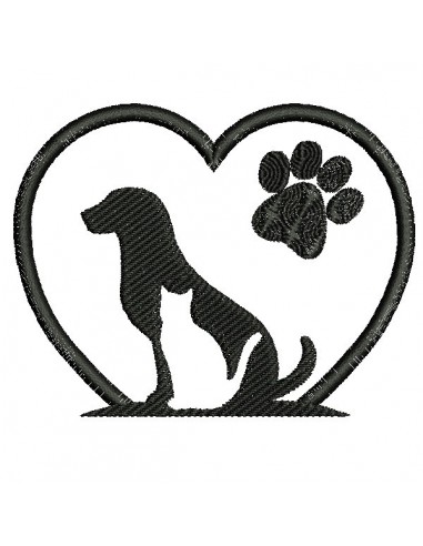 Motif De Broderie Coeur Chien Et Chat