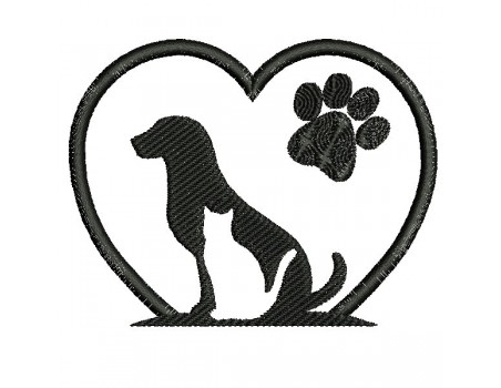 Instant download machine embroidery  heart dog  and cat paws