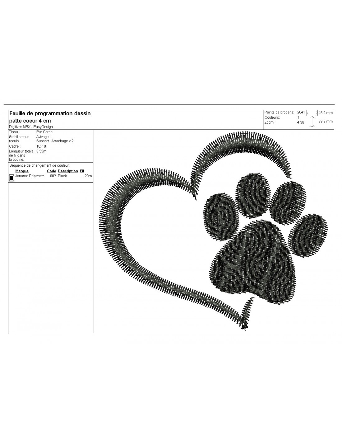 Motif De Broderie Collection Coeurs Et Pattes Chien Et Chat