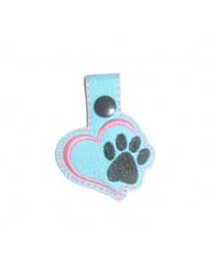machine embroidery design dog or cat paw  keychains ith