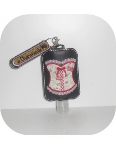 Motif de broderie machine ITH étui flacon  bustier appliqué 10x10 cm