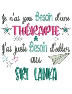 Motif de broderie machine thérapie voyage