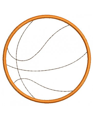 Motif de broderie machine ballon de basket appliqué