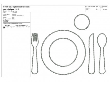 Instant download machine embroidery applique Children's cutlery