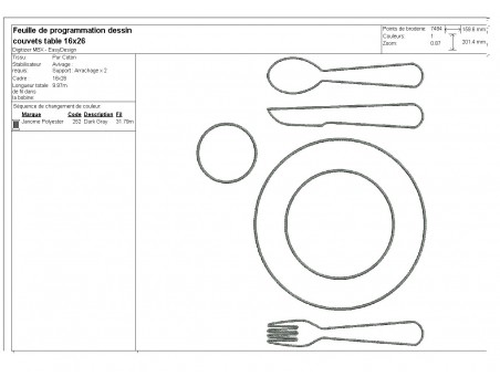 Instant download machine embroidery applique Children's cutlery