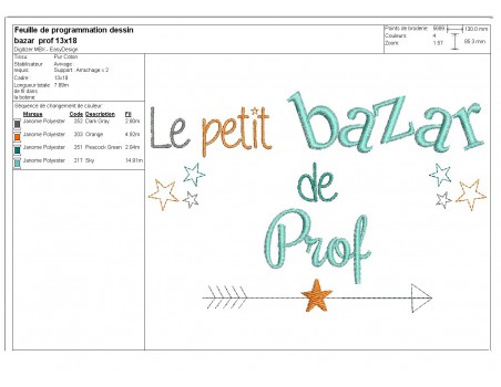 Motif de broderie  bazar de Prof