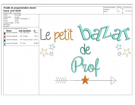 Motif de broderie  bazar de Prof