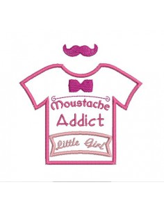 Motif de broderie Tee shirt moustache