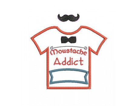 Motif de broderie Tee shirt moustache