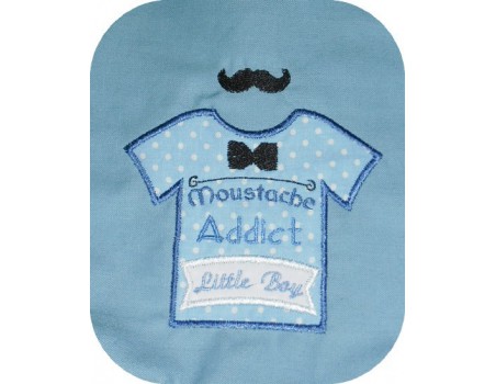 Motif de broderie Tee shirt moustache