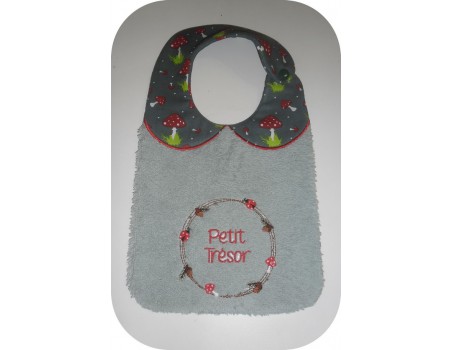 Motif de broderie machine ITH  Bavoir cadre automne