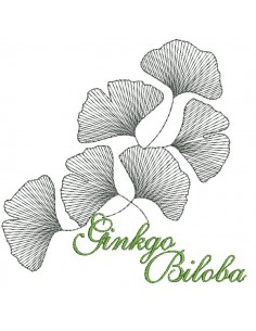 Motif de broderie machine  ginkgo biloba