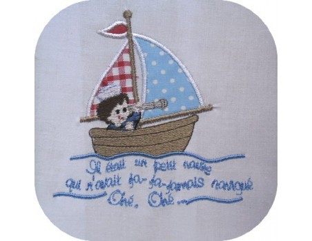 Motif de broderie petit navire