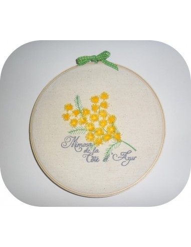 Motif de broderie machine  mimosa 3D